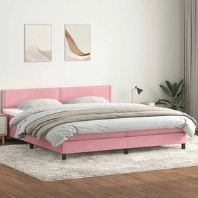 BOX SPRING ΚΡΕΒΑΤΙ ΜΕ ΣΤΡΩΜΑ ΡΟΖ 180X220 CM ΒΕΛΟΥΔΙΝΟ 3316850