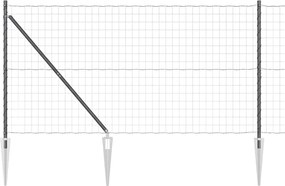 vidaXL Τεντώτο με στήριγμα Γκρι 1,2 x 25 m Ατσάλι