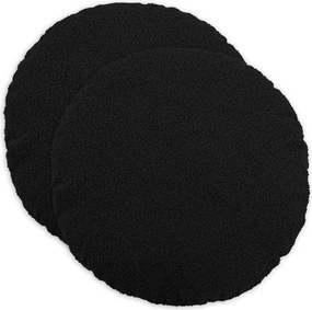 vidaXL Κάλυμμα Μαξιλαριού 2 pcs HEERLEN Μαύρο Ø 40 cm Μπουκλέ