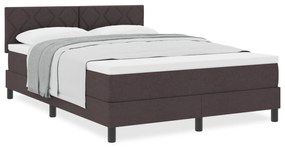 vidaXL Κρεβάτι με Στρώμα Dark Brown 140x190 cm Υφάσμα