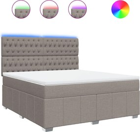 vidaXL Κρεβάτι Boxspring με Στρώμα Taupe 180x200 εκ. Υφασμάτινο