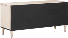vidaXL Ντουλάπι TV Λευκό 100 x 33,5 x 46 εκ Στερεό ξύλο μάνγκο