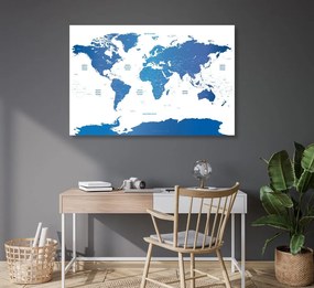 Εικόνα στον παγκόσμιο χάρτη φελλού με μεμονωμένες πολιτείες - 90x60  smiley