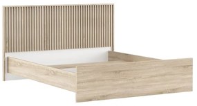 Κρεβάτι διπλό Bruse pakoworld oak-λευκό μελαμίνης 160x200εκ