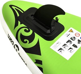 vidaXL Σανίδα SUP Φουσκωτή Σετ Πράσινη 305 x 76 x 15 εκ.