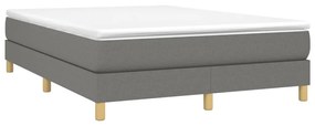 Κρεβάτι Boxspring με Στρώμα Σκούρο Γκρι 140x200 εκ Υφασμάτινο - Γκρι