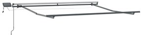 vidaXL Ανασυρόμενη Τέντα Manual με LED Κόκκινη 350x250 εκ.