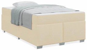 vidaXL Σκελετός Κρεβατιού Κρεμ 120 x 190 cm ύφασμα