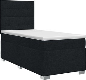 vidaXL Κρεβάτι box spring με στρώμα Μαύρο 100 x 200 cm Ύφασμα