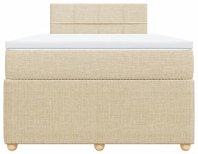 Κρεβάτι Boxspring με Στρώμα Κρεμ 120x190 εκ. Υφασμάτινο - Κρεμ