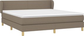 vidaXL Κρεβάτι Boxspring με Στρώμα Taupe 180x200 εκ. Υφασμάτινο