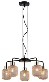 Φωτιστικό Οροφής Loren 4165500 Gold-Black Viokef Μέταλλο,Γυαλί