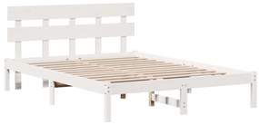 Σκελετός Κρεβατιού Λευκό 160 x 200 cm Μασίφ ξύλο πεύκου