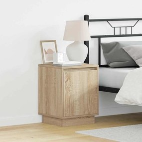 vidaXL Κομοδίνο με LED Φωτισμό Sonoma Oak 39x34,5x50 εκ