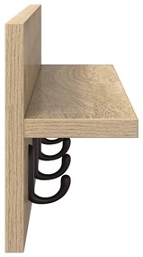 vidaXL Τοίχου Κρεμάστρα με ράφι Sonoma Δρυς 60 x 10.5 x 18 εκ