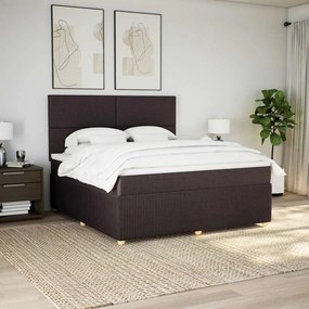VidaXL Κρεβάτι Boxspring με Στρώμα Σκούρο Καφέ 180x200 εκ Υφασμάτινο