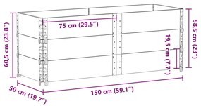 ΖΑΡΝΤΙΝΙΕΡΑ ΚΗΠΟΥ ΜΑΥΡΗ 150X50 ΕΚ. ΑΠΟ ΜΑΣΙΦ ΞΥΛΟ ΠΕΥΚΟΥ 3295436