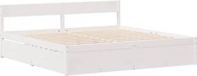 vidaXL Σκελετός Κρεβ. Χωρίς Στρώμα Λευκό 140x200 εκ Μασίφ Πεύκο