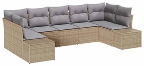 vidaXL Σετ Καναπέ Κήπου 7 pcs μπεζ και ανοιχτό γκρι 289 x 154 x 85 εκ.