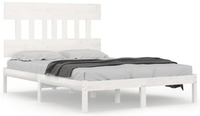 vidaXL Πλαίσιο Κρεβατιού Λευκό 120x190 εκ. Μασίφ Ξύλο Small Double