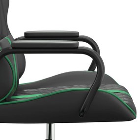Καρέκλα Gaming Μασάζ Πράσινο και Μαύρο από Συνθετικό Δέρμα - Πράσινο