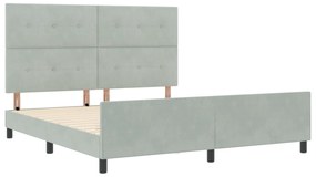 vidaXL Κρεβάτι Γκρι Ανοιχτό 180x200 cm Βελούδο