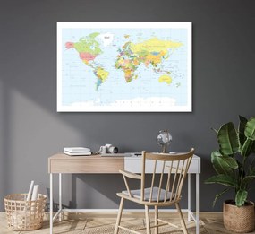 Εικόνα σε κλασικό χάρτη από φελλό με λευκό περίγραμμα - 120x80  wooden