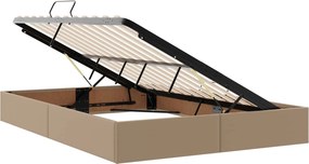 vidaXL Κρεβάτι Οθωμανικού Τύπου Καπουτσίνο 140 x 190 cm Τεχνητό Δέρμα
