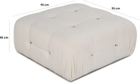 Πουφ - Bubble - Χρώμα Beige White - 95x95x45εκ