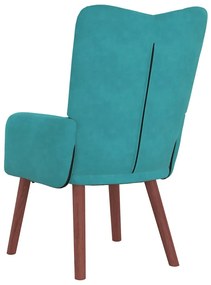 vidaXL Χαλαρωτική Πολυθρόνα Τιρκουάζ 63 x 67 x 94 εκ. Βελούδο