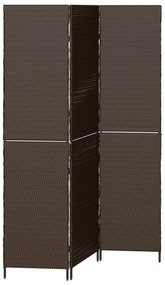 vidaXL Χωρίσματα Δωματίου 3 Πάνελ Φορητά Καφέ 146x180 εκ. Πολυρατάν