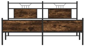 Σκελετός Κρεβ. Χωρίς Στρώμα Καπνιστή Δρυς 180x200 εκ. Μεταλλικό - Καφέ