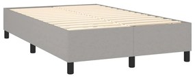 vidaXL Κρεβάτι Boxspring με Στρώμα &amp; LED Αν.Γκρι 120x200 εκ Υφασμάτινο