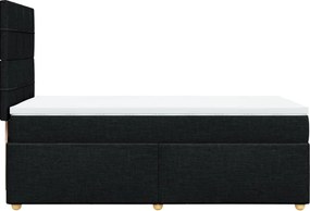 vidaXL Κρεβάτι Boxspring με Στρώμα Μαύρο 100 x 200 εκ. Υφασμάτινο