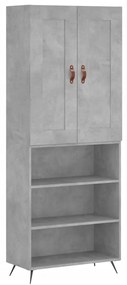 vidaXL Ντουλάπι Γκρι Σκυροδέματος 69,5x34x180 εκ. Επεξεργασμένο Ξύλο