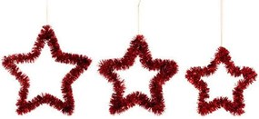 Χριστουγεννιάτικα Στολίδια Αστέρια (Σετ 3Τμχ) 07.208001 40x40cm Red