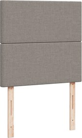 vidaXL Κρεβάτι Boxspring με Στρώμα Taupe 90x190 εκ.Υφασμάτινο