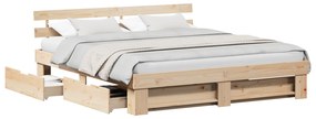 vidaXL Σκελετός Κρεβατιού Καφέ 180 x 200 cm Συμπαγές ξύλο πεύκου