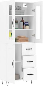 vidaXL Ντουλάπι Λευκό 69,5x34x180 εκ. από Επεξεργασμένο Ξύλο