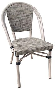 Ε288,1 COSTA Καρέκλα Dining Αλουμινίου, Απόχρωση Antique Grey -Textilene Μπεζ Καρέκλα Στοιβαζόμενη,  Γκρι/Μπεζ-Tortora-Sand-Cappuccino,  Αλουμίνιο/Textilene, , 1 Τεμάχιο