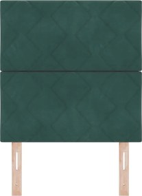 vidaXL LED κεφαλάρι Σκούρο Πράσινο 80 cm Βελούδο