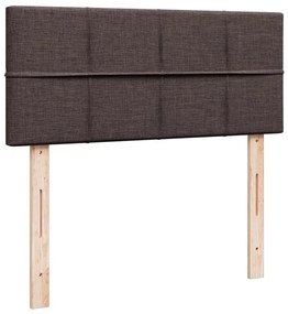 vidaXL Κρεβάτι Boxspring με Στρώμα Σκούρο Καφέ 120x200 εκ. Υφασμάτινο