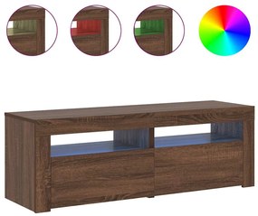 vidaXL Έπιπλο Τηλεόρασης με LED Καφέ Δρυς 120x35x40 εκ.
