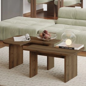 Σετ Τραπεζιών Σαλονιού Αντίκα Καρυδί ETRERA 90x45x35