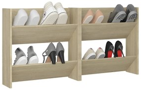 vidaXL Παπουτσοθήκες 2 τεμ. Sonoma Δρυς 60 x 18 x 60 εκ. Μοριοσανίδα