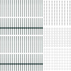 vidaXL Ενσωματωμένος Πόλος Φράχτη 44 pcs Πράσινο 140 cm