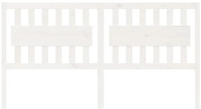 vidaXL Κεφαλάρι Κρεβατιού Λευκό 185,5x4x100 εκ. Μασίφ Ξύλο Πεύκου