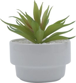 Τεχνητό Φυτό σε Λευκό Κεραμικό Γλαστράκι 8x14cm