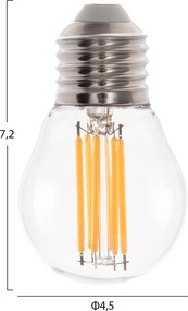ΛΑΜΠΤΗΡΑΣ HM4046.01 LED FILAMENT 6W E27 2700K ΔΙΑΦΑΝΟ DIMMABLE