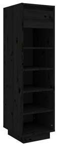 vidaXL Παπουτσοθήκη Μαύρη 34 x 30 x 105 εκ. από Μασίφ Ξύλο Πεύκου